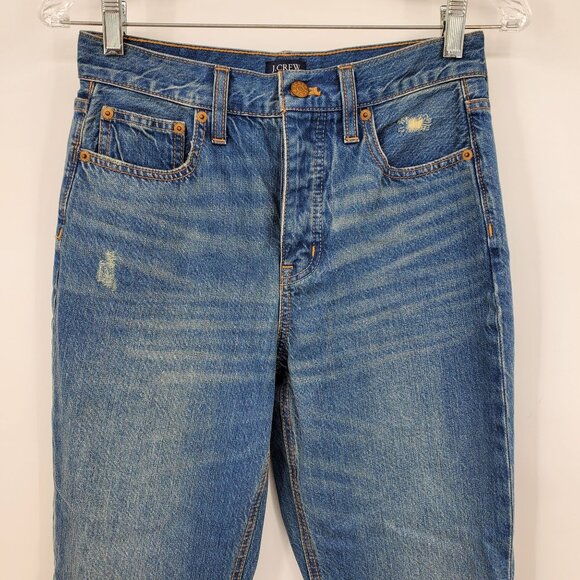 J. Crew Premium Edition High Rise Straight Button Fly Denim Jeans 25 - Picture 7 of 12